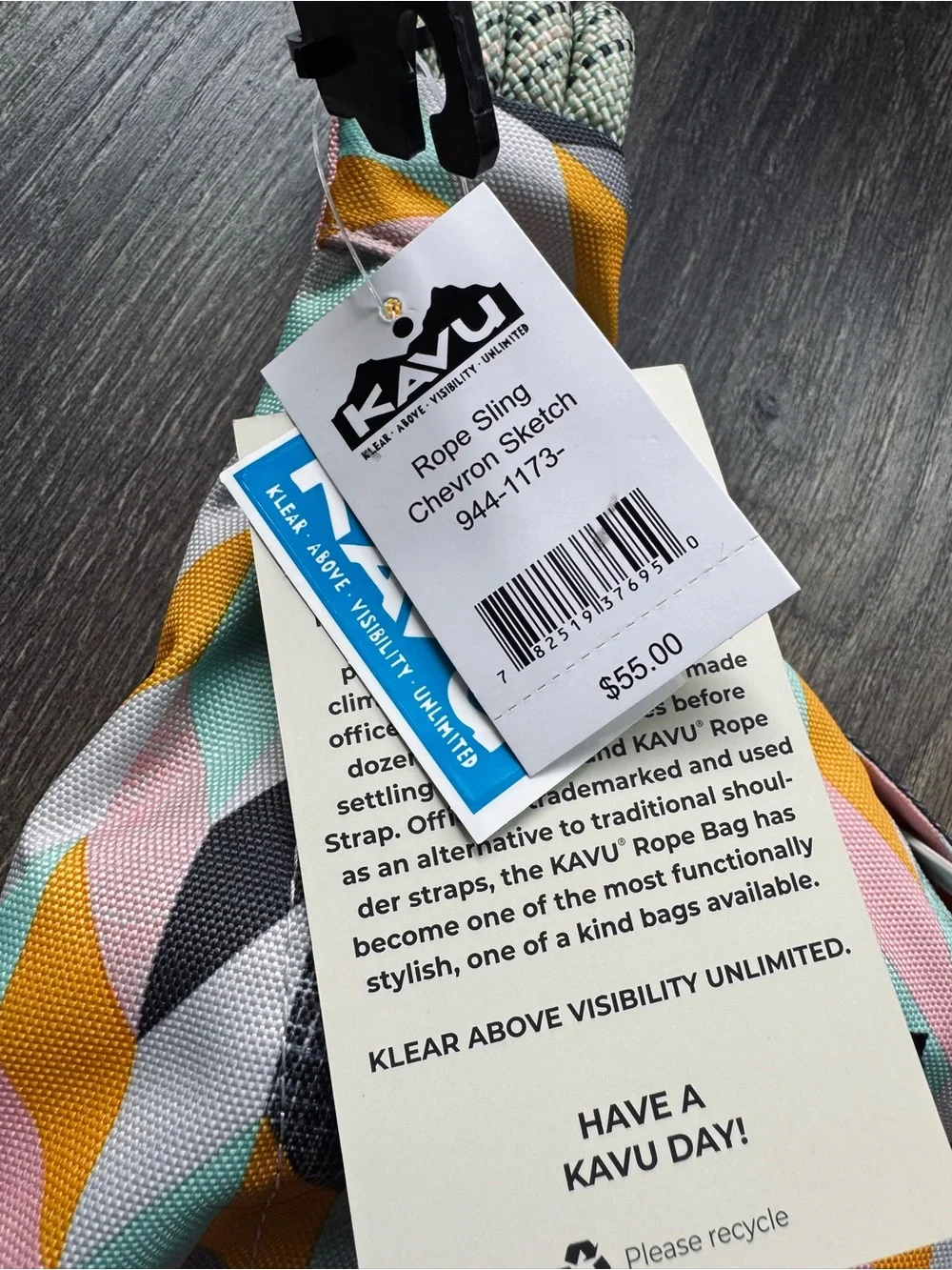 Kavu Rope Sling Chevron Sketch Sling Bag/ Backpack Brand New With Tags